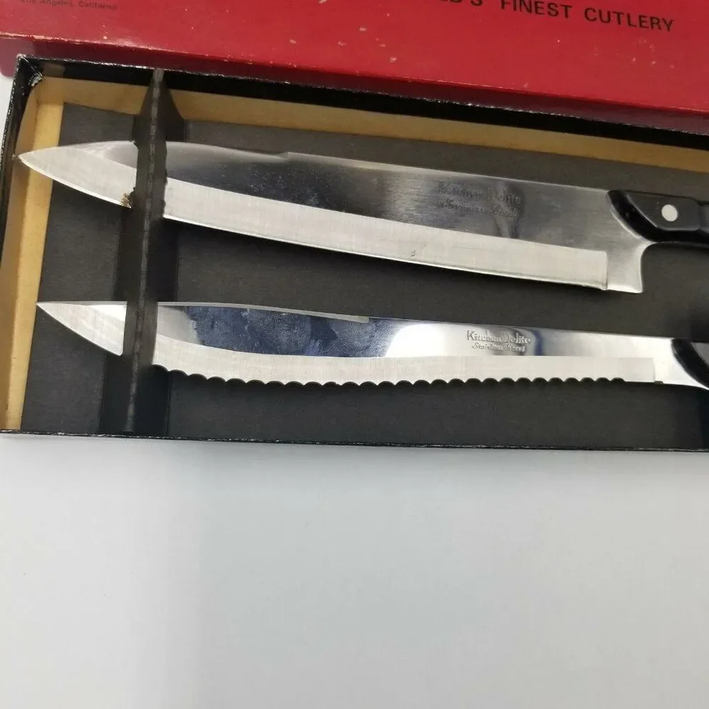 Vintage Chefmaster Kitchen Delite Stainless Steel 2-piece Cutlery Set USA New
